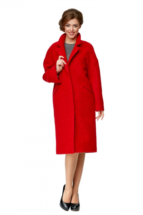 Женское пальто из текстиля с воротником 8000958