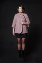 Женское пальто из текстиля с воротником 8001750