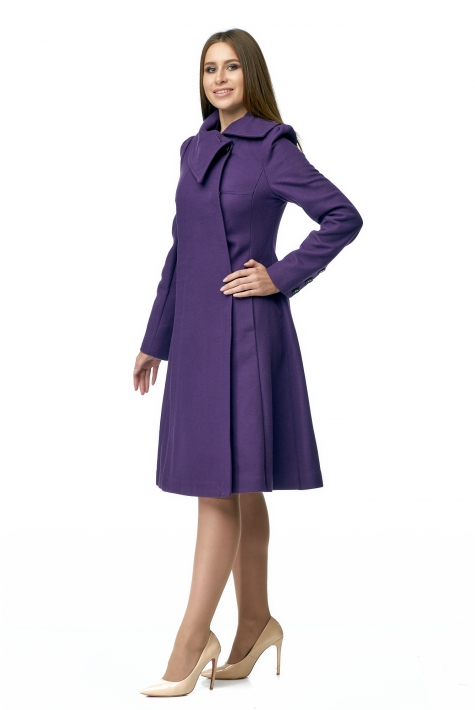 Женское пальто из текстиля с воротником 8002788