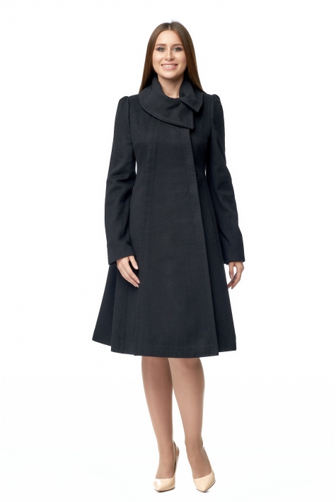 Женское пальто из текстиля с воротником 8002792
