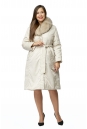 Женское пальто из текстиля с воротником, отделка песец 8002840-2