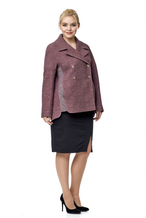 Женское пальто из текстиля с воротником 8008357