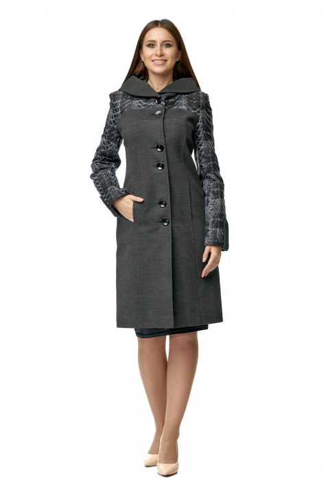 Женское пальто из текстиля с капюшоном 8008731