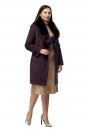 Женское пальто из текстиля с воротником, отделка песец 8009374