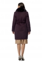 Женское пальто из текстиля с воротником, отделка песец 8009374-2