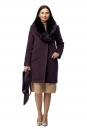 Женское пальто из текстиля с воротником, отделка песец 8009374-3