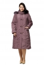 Женское пальто из текстиля с капюшоном, отделка песец 8009995