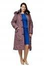 Женское пальто из текстиля с капюшоном, отделка песец 8009995-3