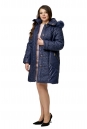 Женское пальто из текстиля с капюшоном, отделка песец 8010186-2