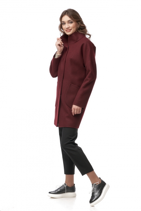 Женское пальто из текстиля с воротником 8010391
