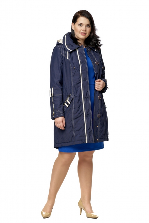 Женское пальто из текстиля с капюшоном 8010419