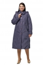 Женское пальто из текстиля с капюшоном, отделка песец 8010498