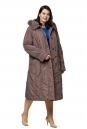 Женское пальто из текстиля с капюшоном, отделка песец 8010519-2