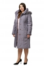 Женское пальто из текстиля с капюшоном, отделка песец 8010527