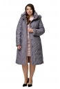 Женское пальто из текстиля с капюшоном, отделка песец 8010527-2