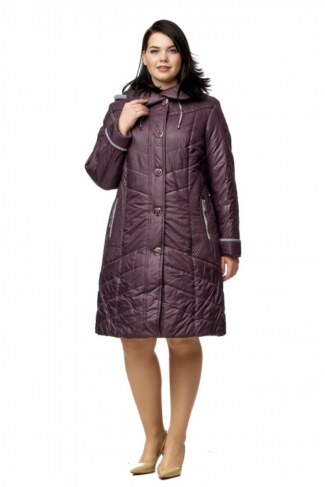 Женское пальто из текстиля с капюшоном 8010544