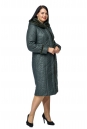 Женское пальто из текстиля с капюшоном, отделка норка 8010607