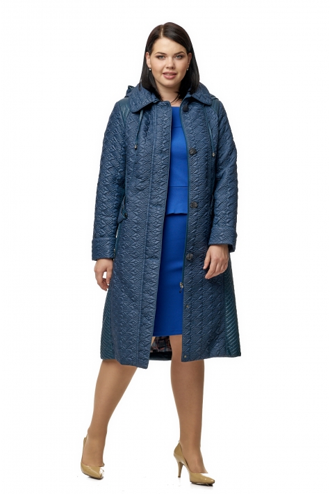 Женское пальто из текстиля с капюшоном 8010645