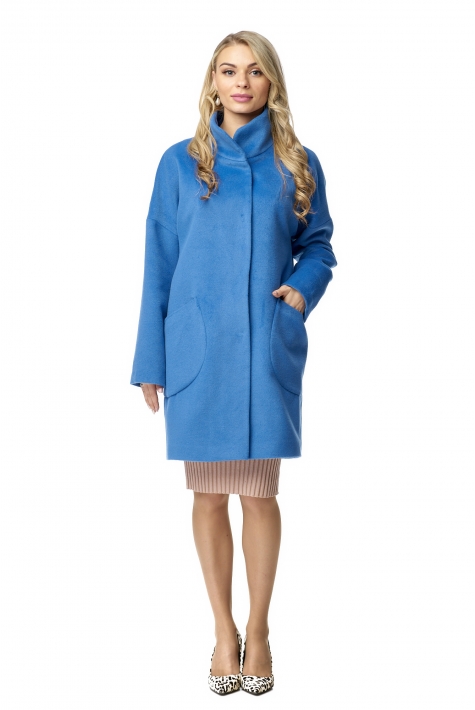 Женское пальто из текстиля с воротником 8010757