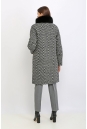 Женское пальто из текстиля с воротником, отделка песец 8011729-2