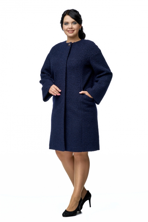 Женское пальто из текстиля без воротника 8012002