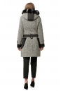 Женское пальто из текстиля с капюшоном, отделка песец 8012832-3