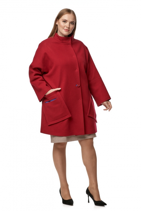 Женское пальто из текстиля с воротником 8013625
