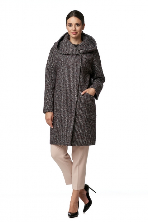Женское пальто из текстиля с капюшоном 8013841
