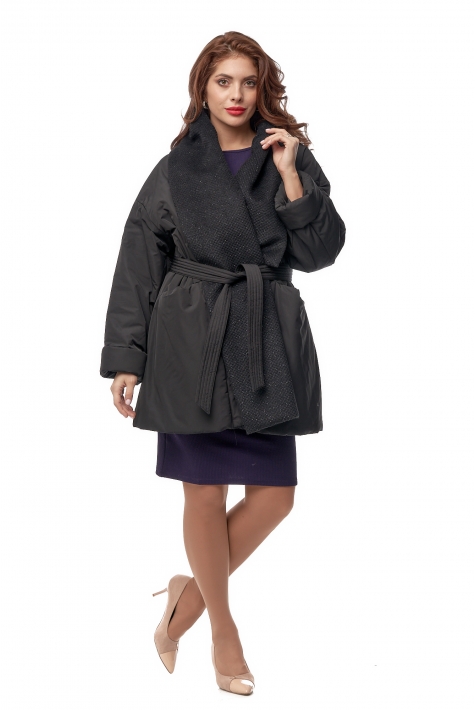 Женское пальто из текстиля с воротником 8014654