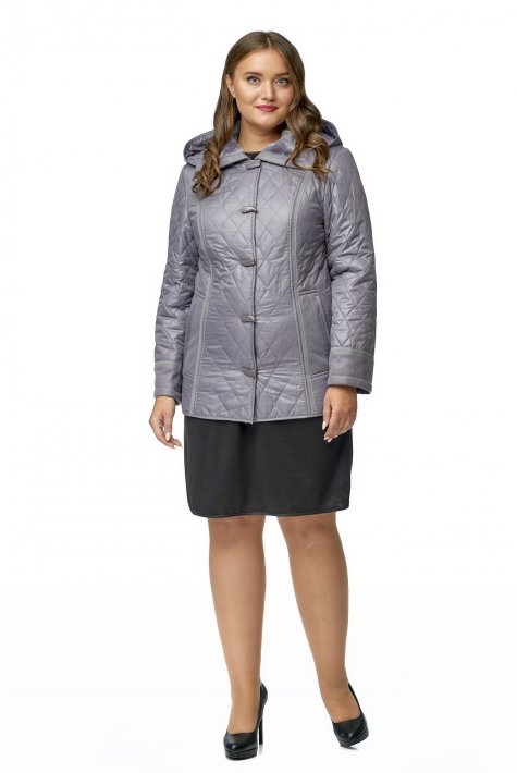 Куртка женская из текстиля с капюшоном, отделка искусственный мех 8014742
