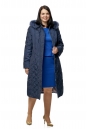 Женское пальто из текстиля с капюшоном, отделка песец 8015977