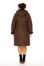 Женское пальто из текстиля с капюшоном, отделка норка 8017168-3