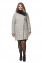 Женское пальто из текстиля с воротником, отделка песец 8018998-2