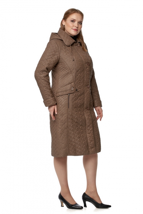 Женское пальто из текстиля с капюшоном 8019810