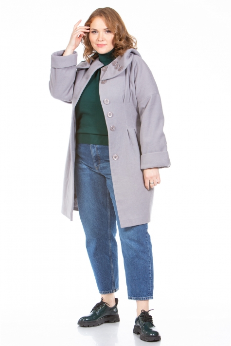 Женское пальто из текстиля с капюшоном 8022892